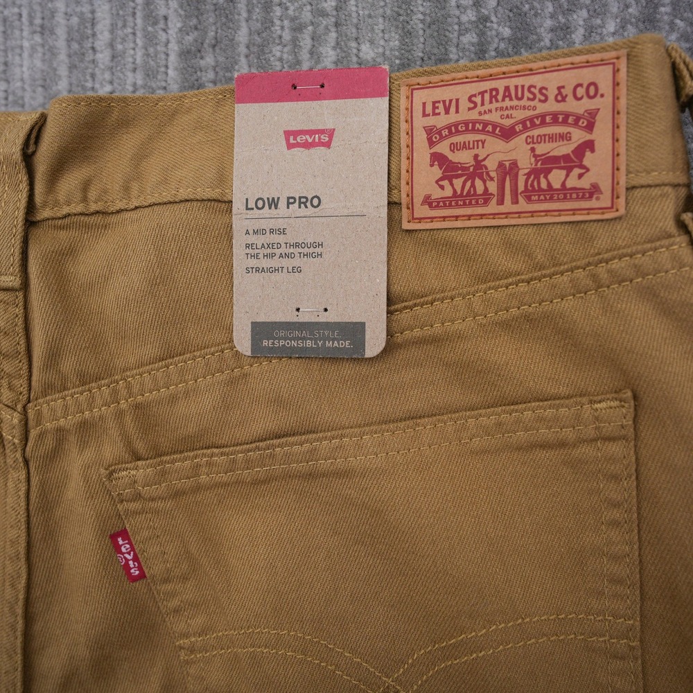 Levis Low Pro Relaxed Straight Leg Jeans Brown Mid Rise New 32x30 Fit 36x29.5